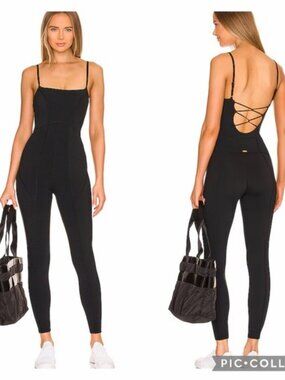 NWT  L*SPACE ~ Go the Distance Jumpsuit ~ L ~ Black ~